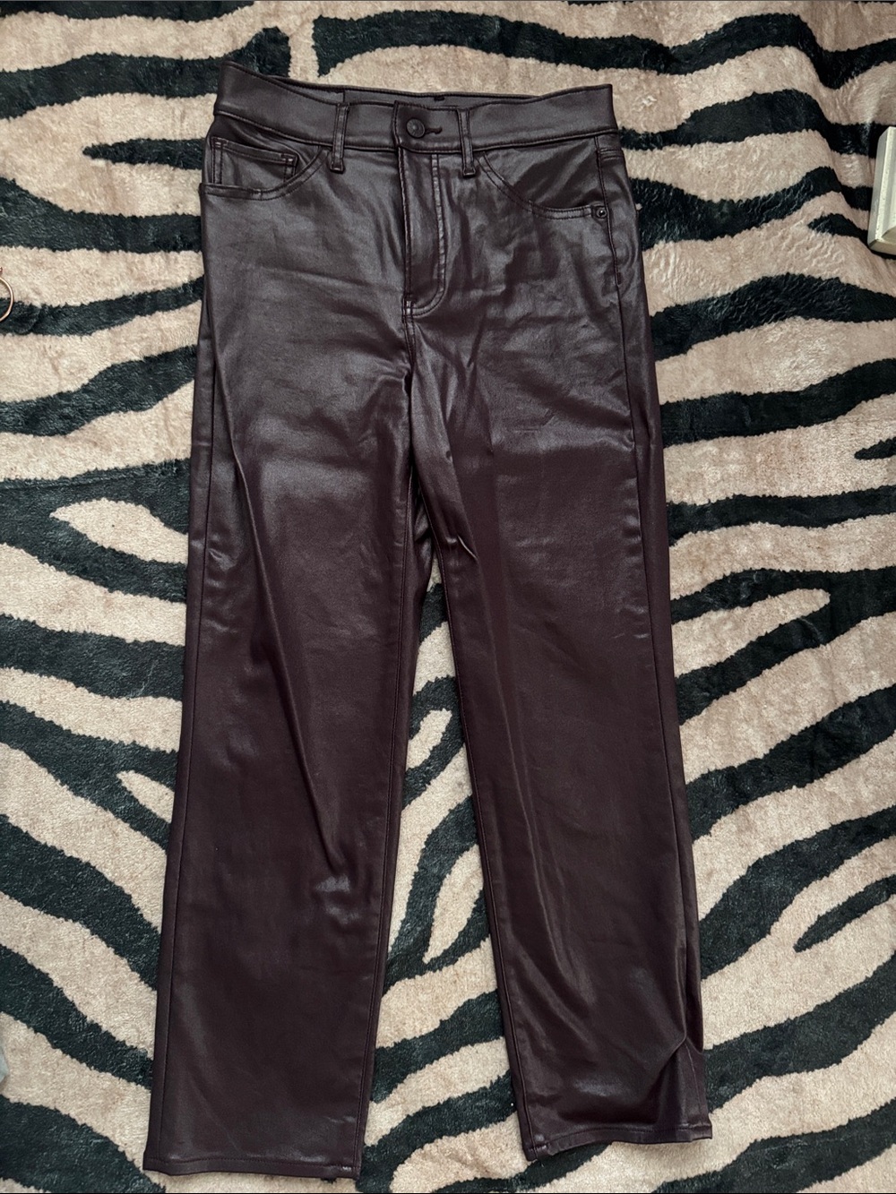 Express Faux Leather Straight-Leg Jeans